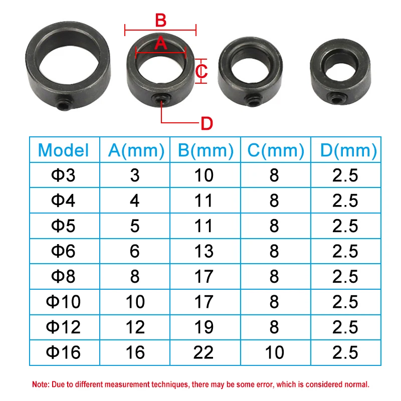 3-16mm drill bit limit ring small wrench round woodworking screw clamp positioning adjustment tool accessory set