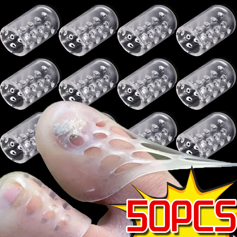 50PCS Toe Covers Clear Toe Caps Anti-Friction Breathable Toe Protector Elasticity Toes Caps Silicone Cover Protectors Foot Care