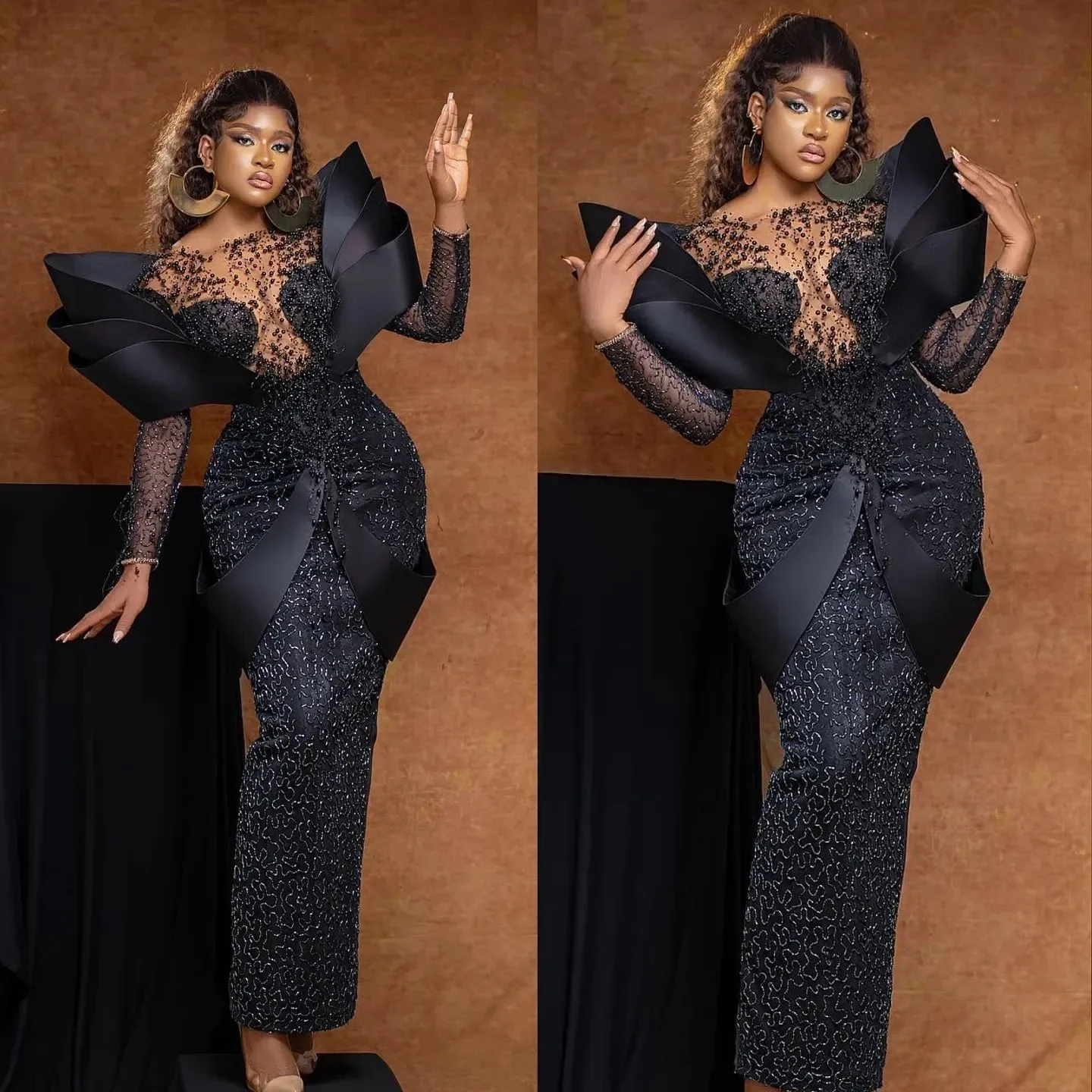2025 sexy vestidos de noite africanos para mulheres sereia renda preta vestidos de baile fora do ombro vestido de casamento robes de soirée personalizado