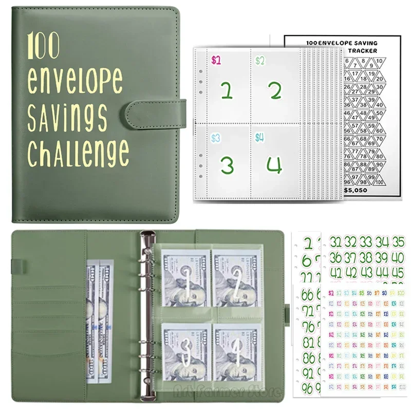 100 Envelope A5 Challenge Binder Easy & Fun Way To Save $5,050 Savings Challenge Binder Couple Budget Binder with Cash Envelopes