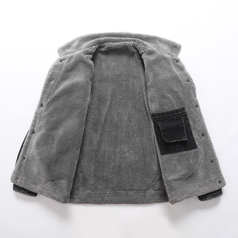 DIMUSI Winter Herren Denim Jacken Mann Casual Fleece Warme Windjacke Mode Herren Retro Military Jean Mäntel Kleidung