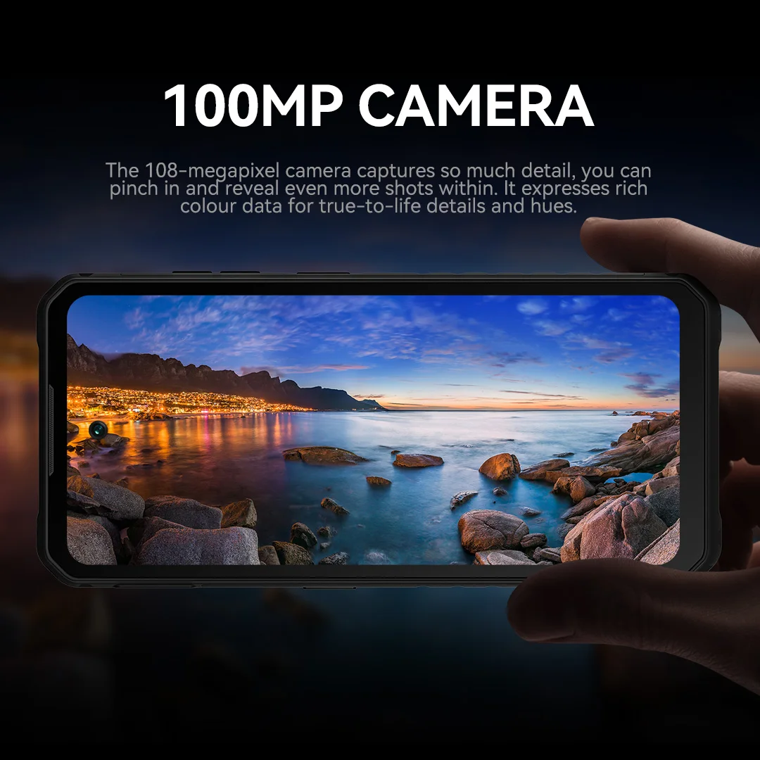 IIIF150 B3 เครื่องที่ทนทานจอแสดงผลแบบ Dual 8GB (8 + 12) 256GB 100MP กล้องบางเฉียบทนทาน 10800mAh G96 Android 14 Dynamic Island