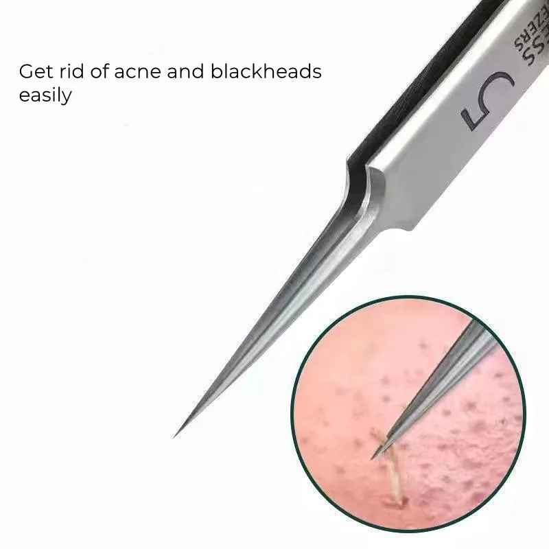 Alemán Ultrafino No. Pinzas con Clip para espinillas y espinillas, 5 celdas, salón de belleza, artefacto especial para raspar y cerrar, herramientas de aguja para acné