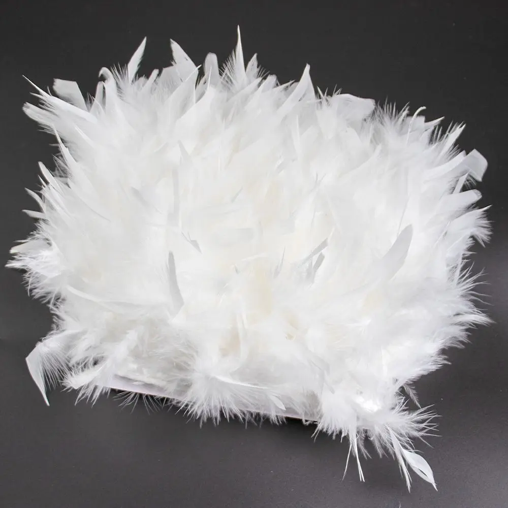 1 เมตรงานแต่งงานธรรมชาติตุรกี Feathers เย็บตกแต่งริบบิ้นพู่ Feathers Trim Home Decor 10-15 ซม.เครื่องแต่งกายผ้า