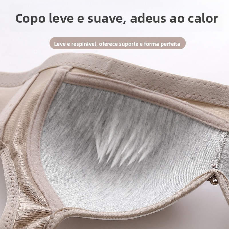 Sutiã corset pu-up plus size com alças largas, tecido RPET reciclado sem costura, para uso sazonal na primavera e outono.