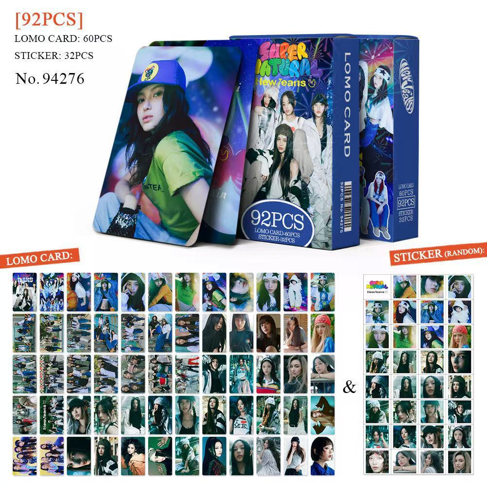 92 Stück NewJeans Limited Edition LOMO doppelseitige Fotokarten K-Pop Album Merch