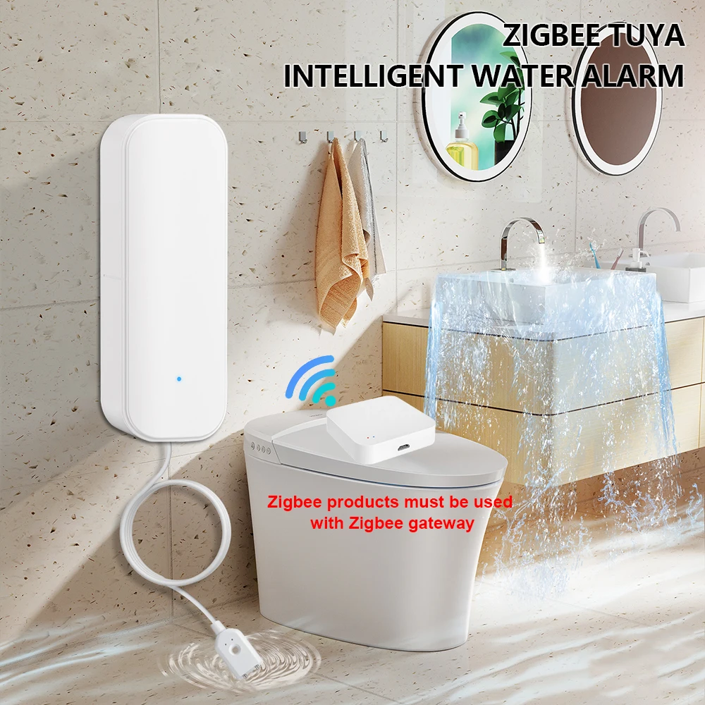 ONENUO TUYA Zigbee Детектор Утечки Воды Приложение Smart Life Удаленный Мониторинг Обнаружение Наводнения Охранная Сигнализац...