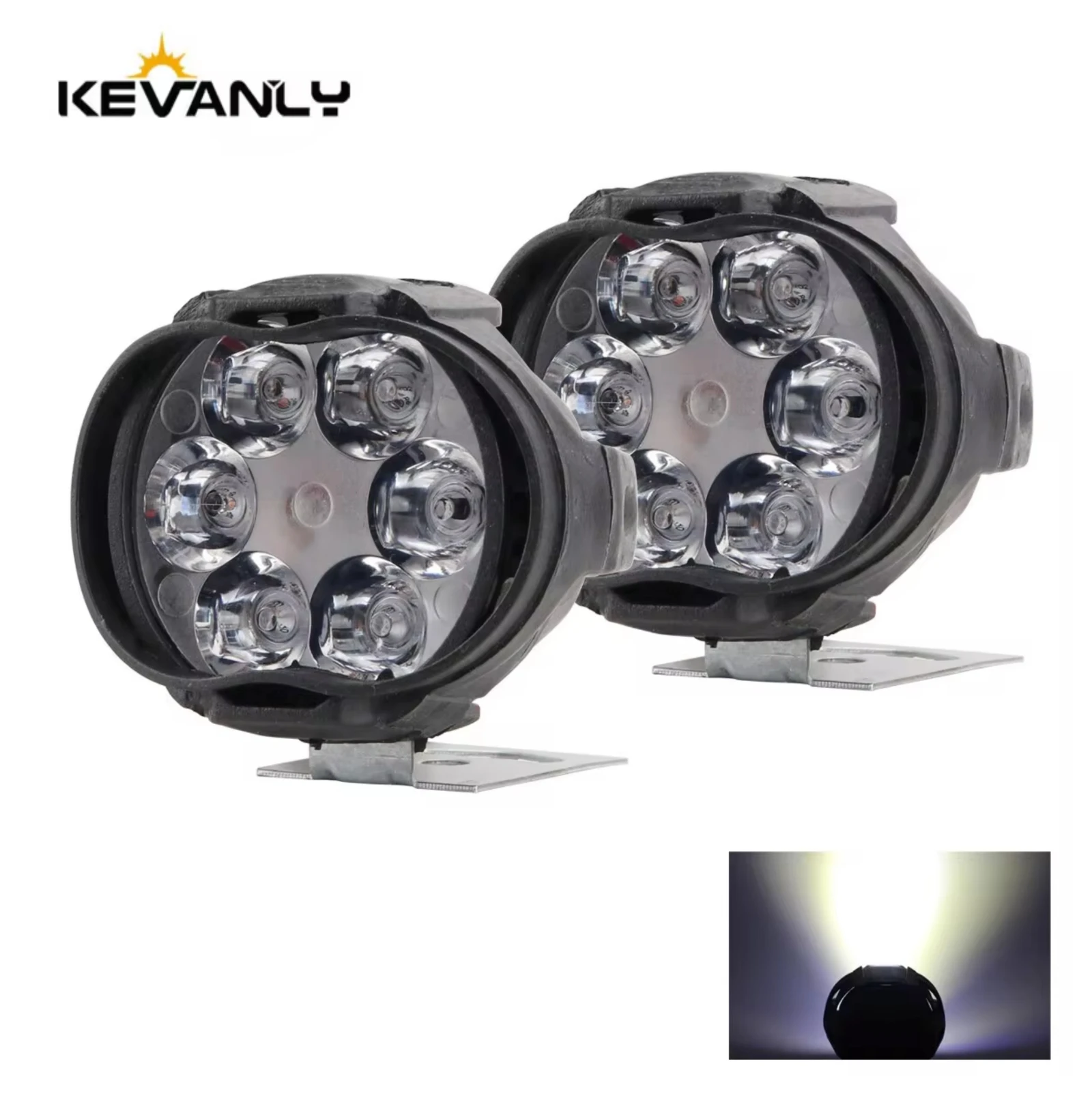 2 szt. Światła robocze 6 LED reflektor motocyklowy światło punktowe wodoodporne Super jasne pomocnicze skutery uniwersalny 12v listwa Led