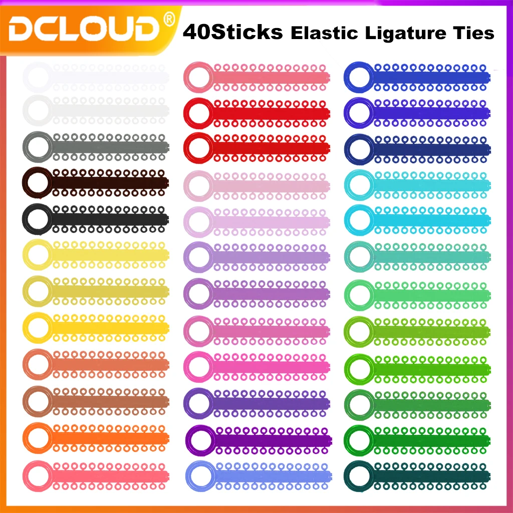 40Pcs/Bag Dental Orthodontic Elastic Ligature Ties Rubber Bands O Ring For Teeth Braces Elastomeric Dentistry Materials Treatmet