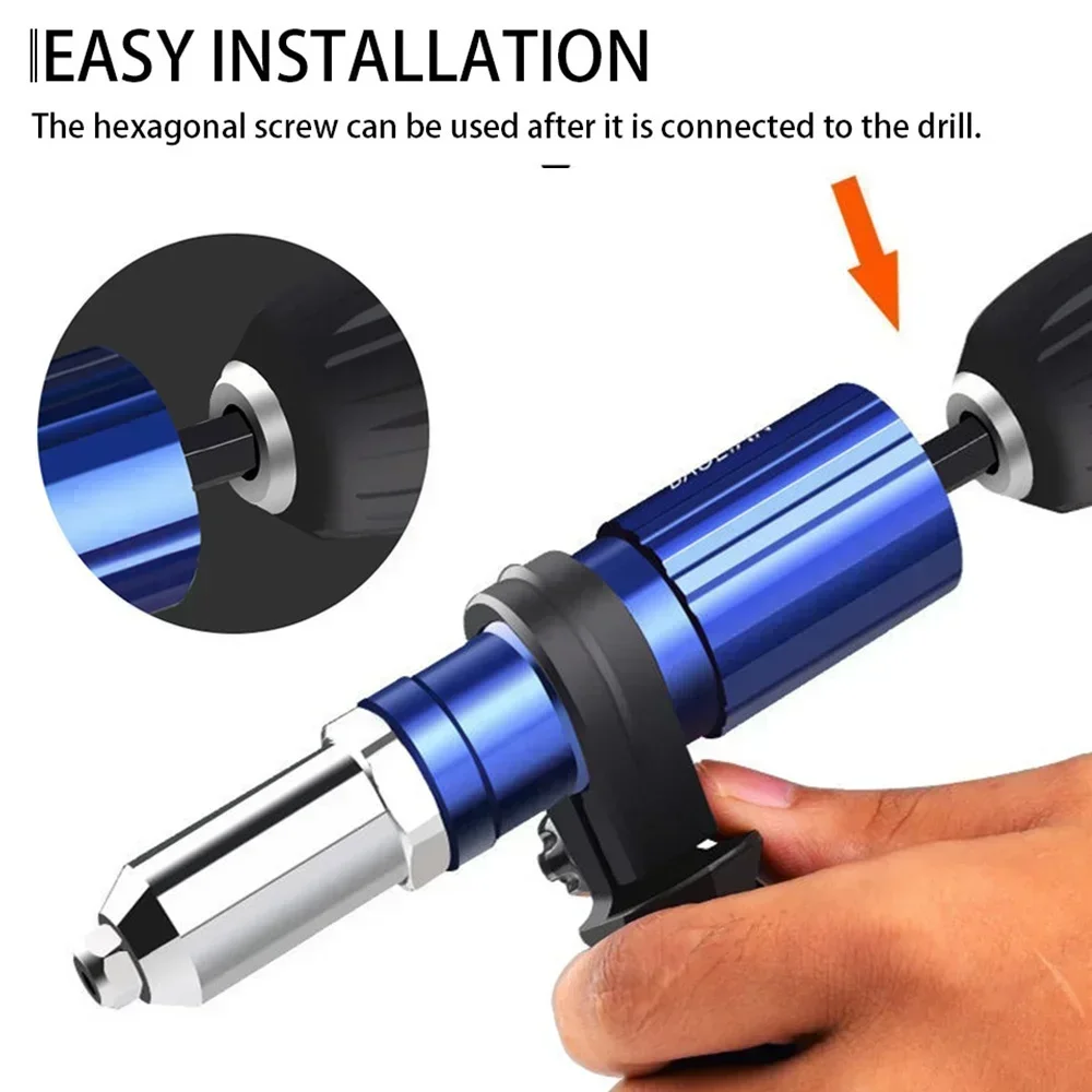 Le jeu d'adaptateurs d'outils de rivets électriques convertit le perçage en un outil de rivetage puissant pour une Installation rapide sur divers matériaux