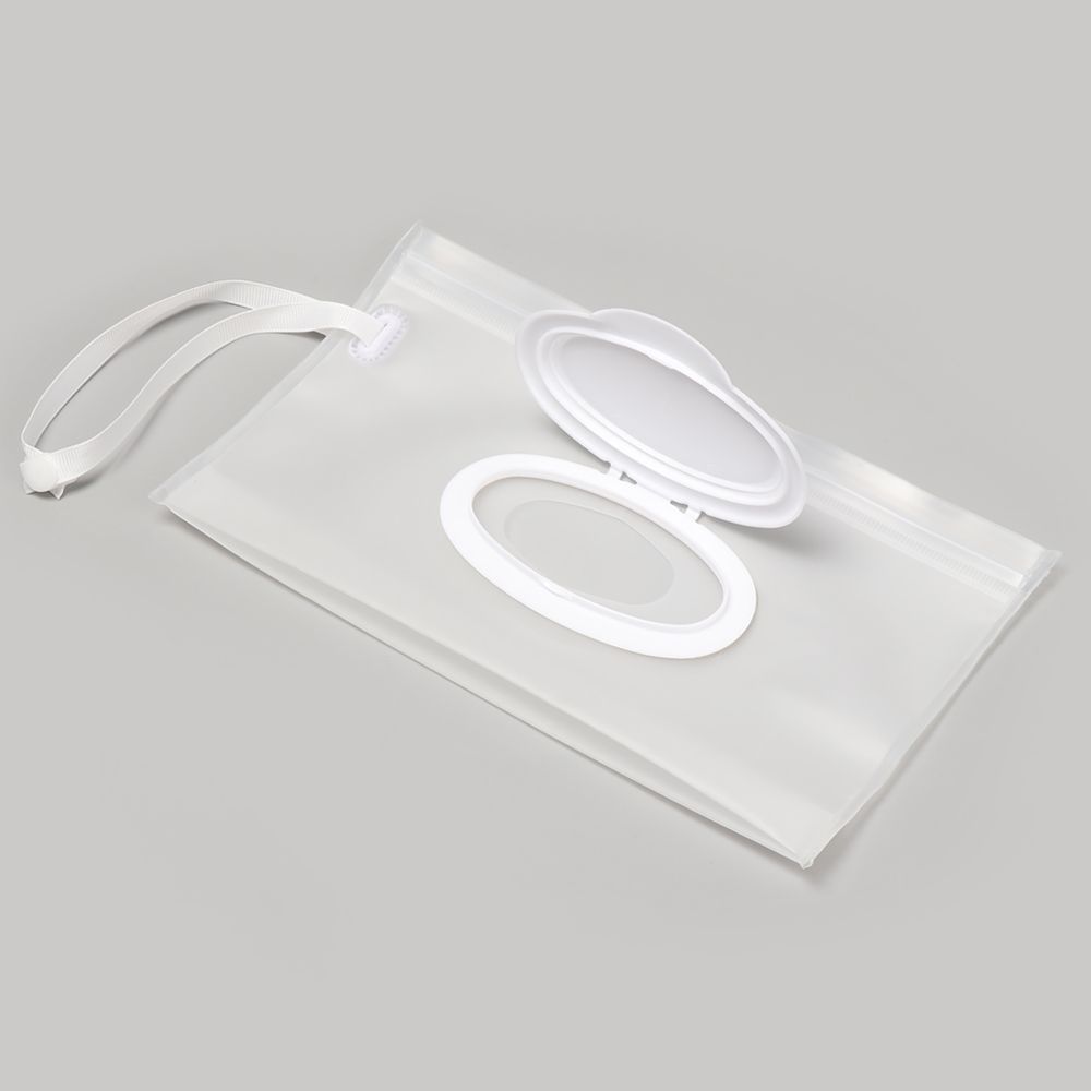 Reusable Snap Strap Clamshell Box Mask Case Wet Wipes Bag Cosmetic Container Napkin Storage Pouch