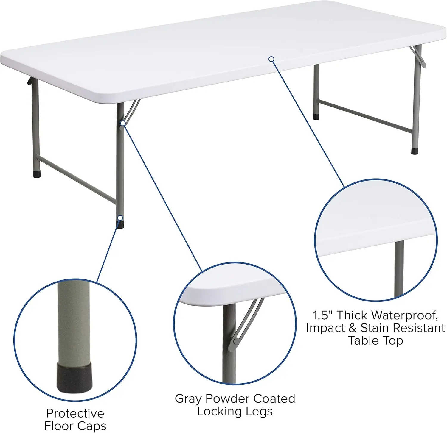 4.93-Foot Kid's  Plastic Folding Activity Table - Play Table
