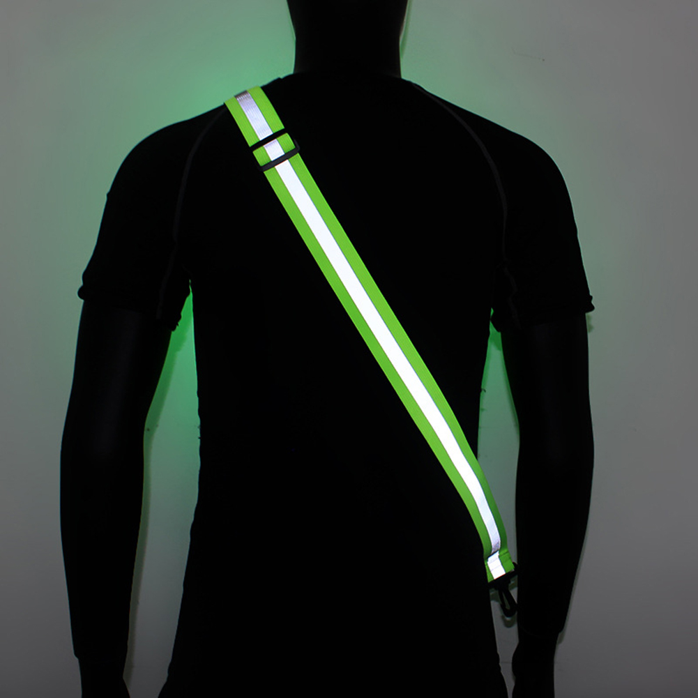 USB Rechargeable Safety Reflective Running Gear High Visibility LED Reflective Belt Reflective Band Adjustable for Night Running