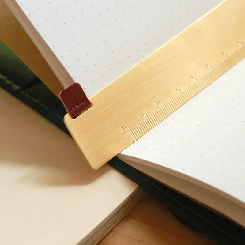 Frothenon Vintage Art Travel Notebook segnalibro in ottone righello numero di rame lettera righello accessori fai da te