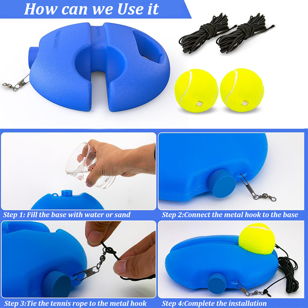 Tennis Training Ball with String & Rebound Baseboard Self Practice Tool Beginners Sport Exercise Solo Tennis Training Equipment