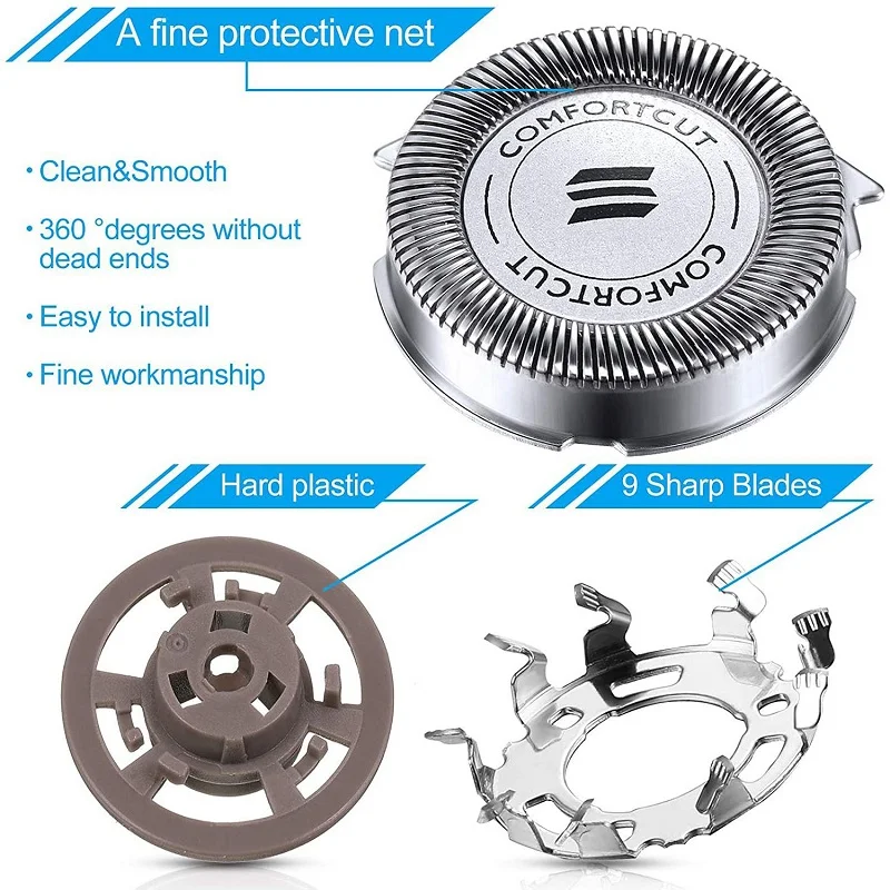 3/6 sztuk SH30/50/52 wymienne głowice golarki do golarki elektrycznej Philips serii 1000, 2000, 3000, 5000 głowica ostrza