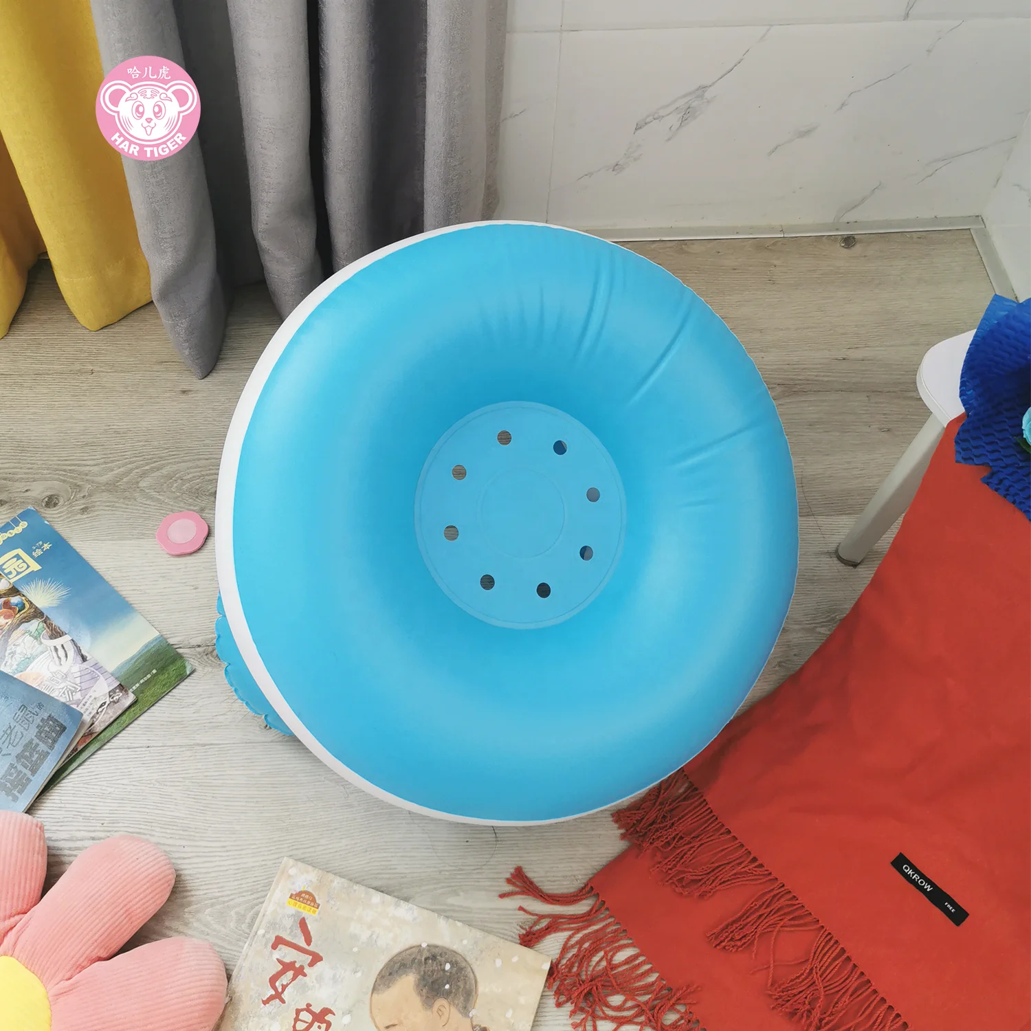 赤ちゃん用の統合されたエアポンプ付きの膨脹可能なベビーシート,動物の後ろに取り付けられたシート,ソファ,椅子,フロアシート,3〜36か月のギフト