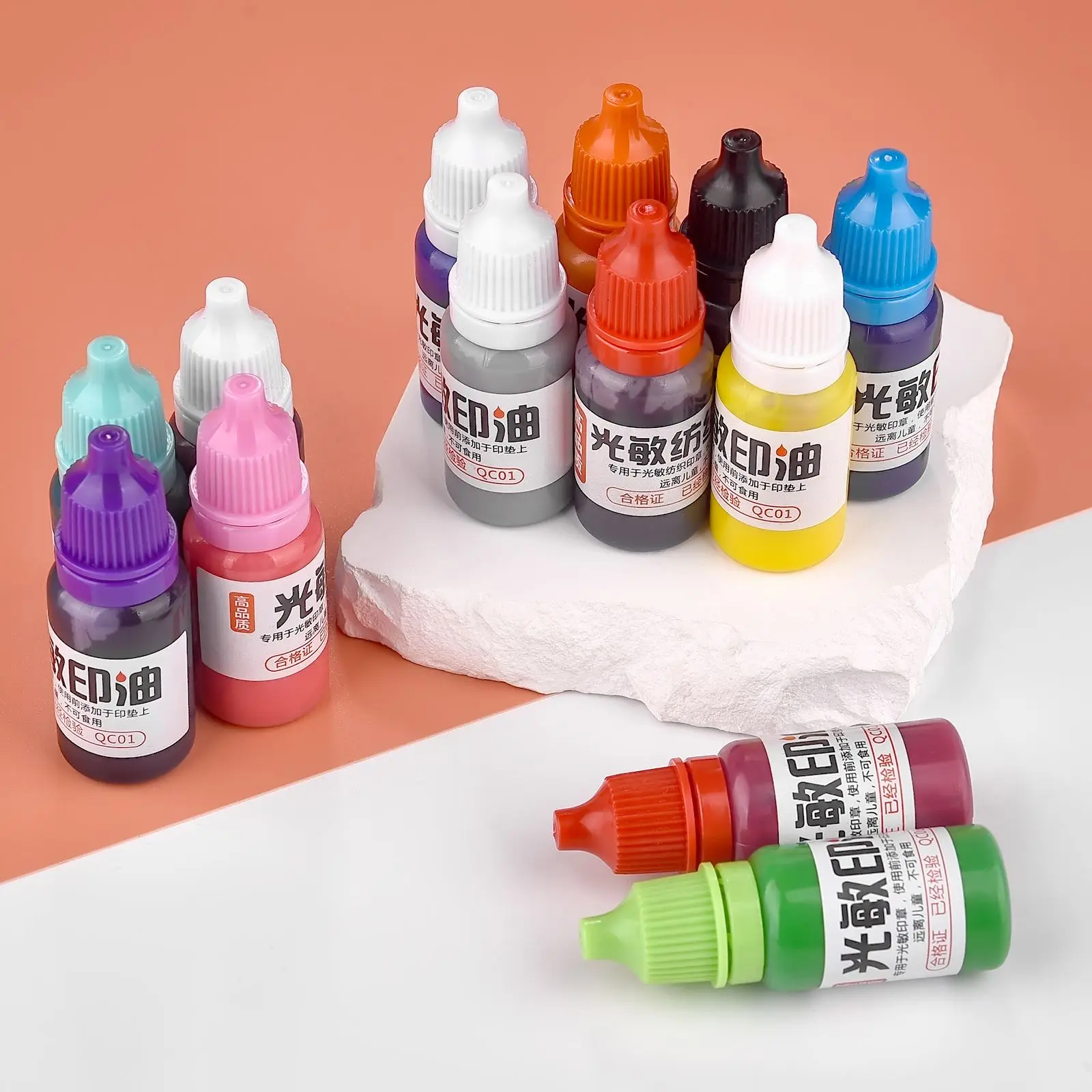 10ml Refill Ink 13 Color Rubber Stamp Oil Inking Photosensitive Seal Stamping Refill Ink For Office School Make Seal Supplies