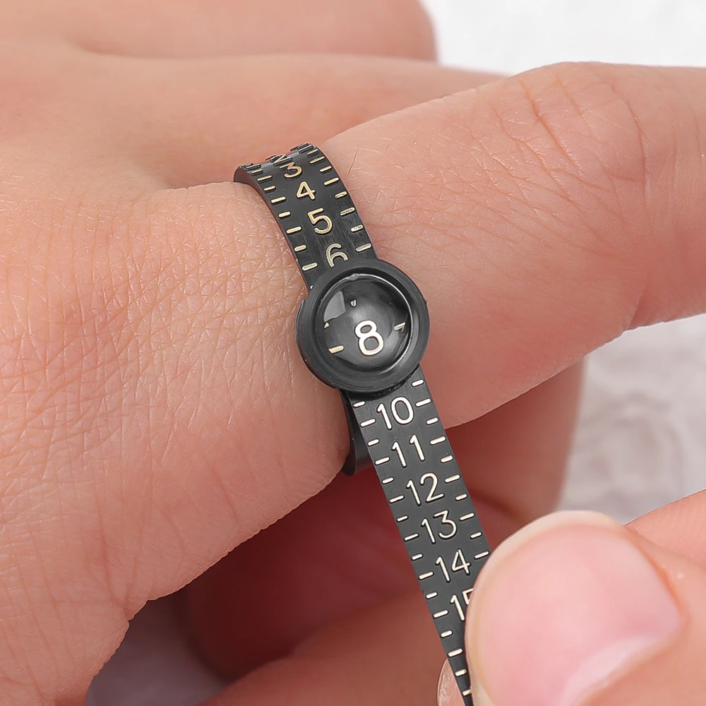 แว่นขยายแหวนไม้บรรทัด Measurer Finger COIL แหวนขนาดเครื่องมือ UK ขนาด US ขนาดการวัดแหวน Sizer ใส่ GUARD กระชับเครื่องมือ
