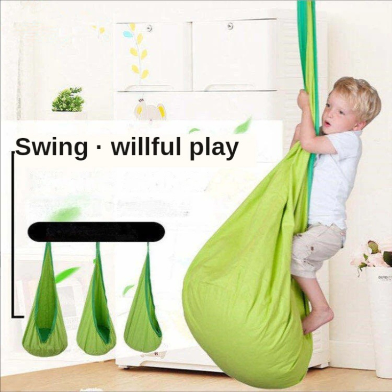 Nueva silla colgante para niños, cama columpio de tela de paracaídas portátil, modelo de patio interior con cojín inflable, silla colgante
