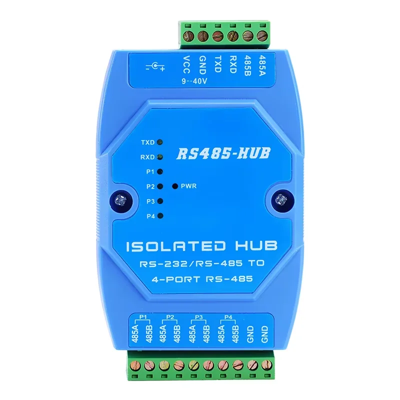 485-Repeater, fotoelektrische Isolierung in Industriequalität, 4-Wege-RS485-Hub-Splitter, Splitter, 1 Eingang, 4 Ausgänge