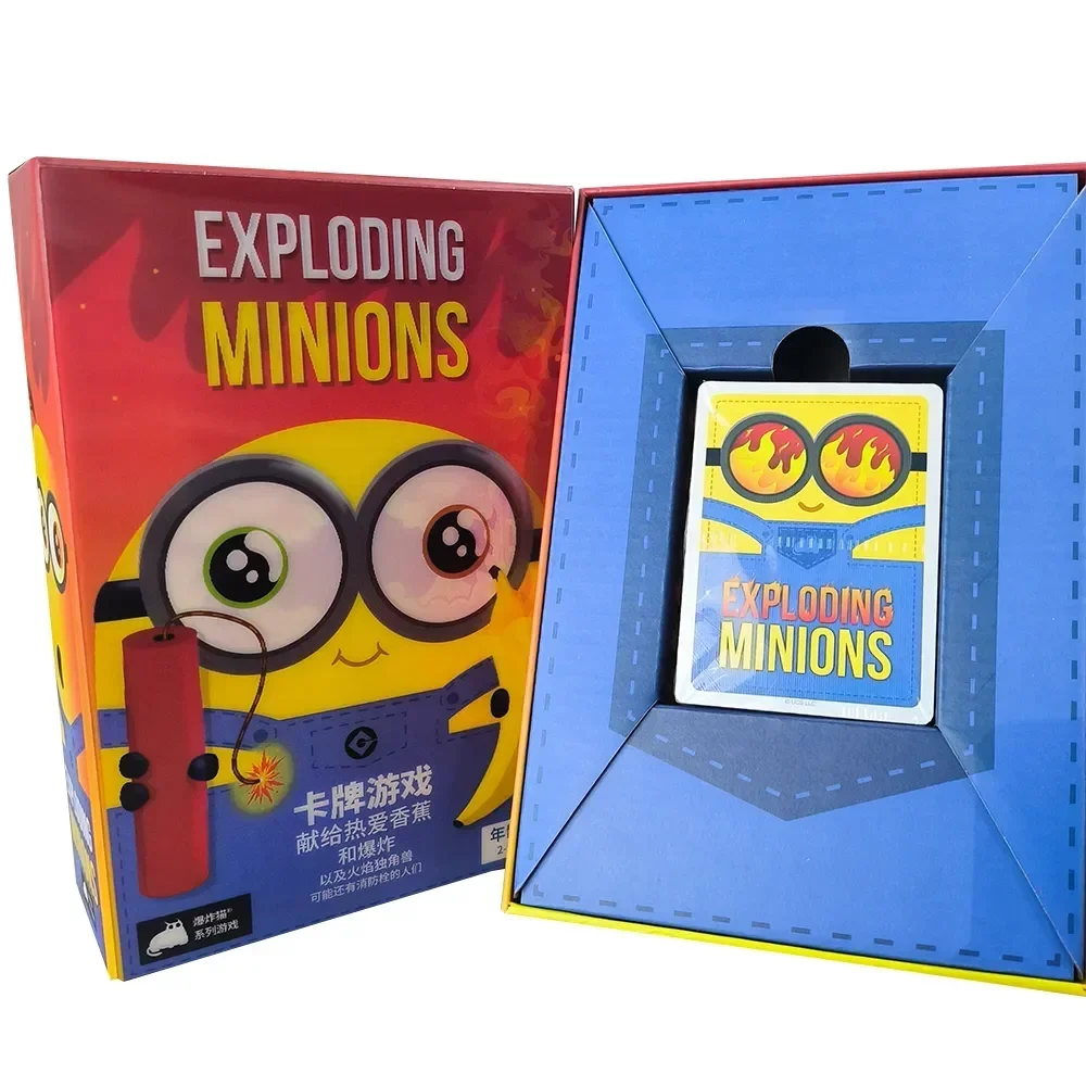 Explodindo Minions Exploding Cat Series Versão em Inglês Jogo de Tabuleiro Amigos Casual Cartão de Reunião Multijogador Jogo Coleção Presente
