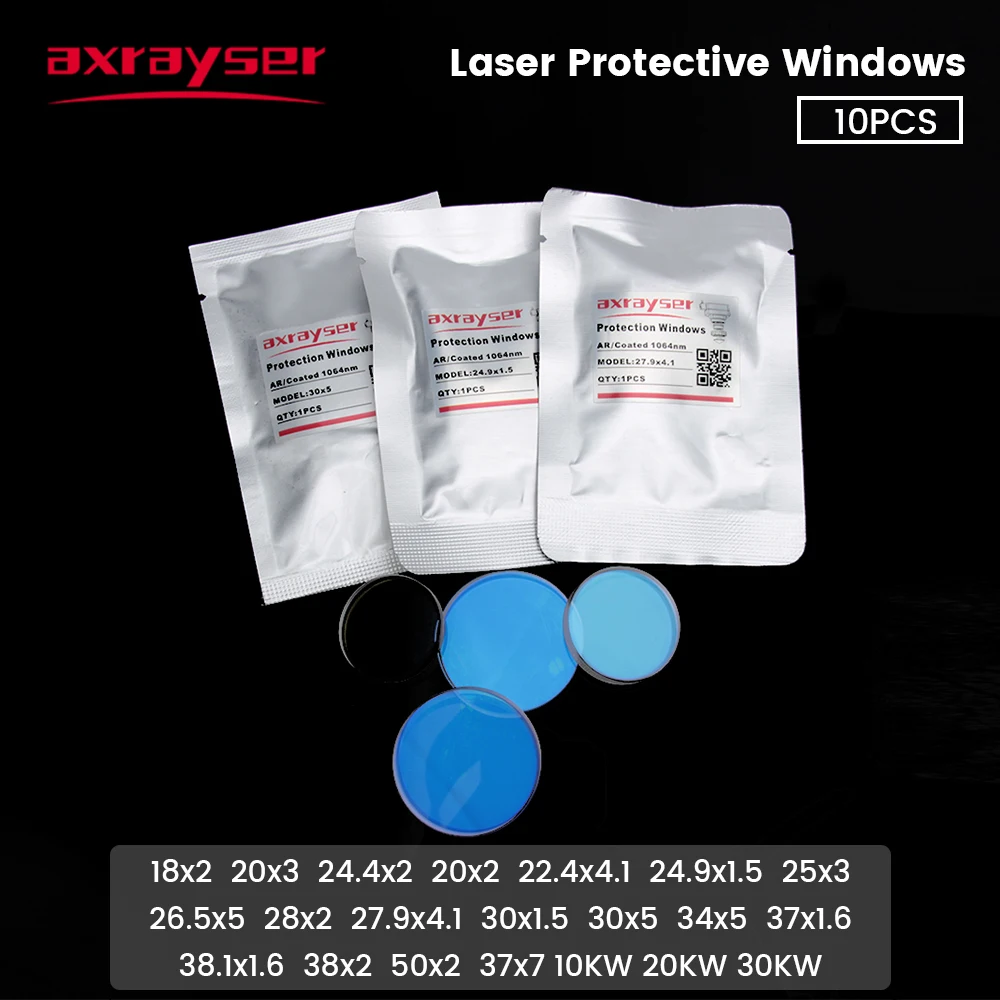Laser Protective Windows 34x5 27.9x4.1 37x7 Protective Lens for Raytools Precitec BOCI Bodor Fiber Cutting Machine Head