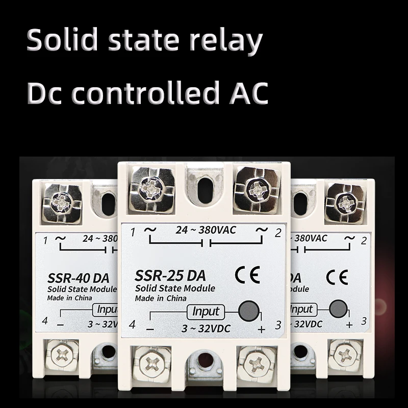 Einphasiges Halbleiterrelais SSR-10/25/30/40/50/60/75/80/90/100DA DC-Steuerung AC 24V DC 220V AC Modulrelais