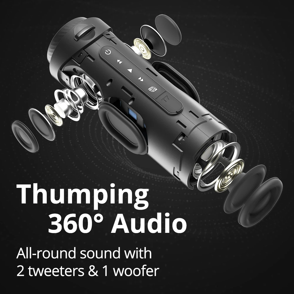 Tronsmart T7 Loa Bluetooth Với Âm Thanh Vòm 360 Độ, Bluetooth 5.3, Chế Độ Đèn LED, thật Không Dây Âm Thanh Stereo, Ứng Dụng