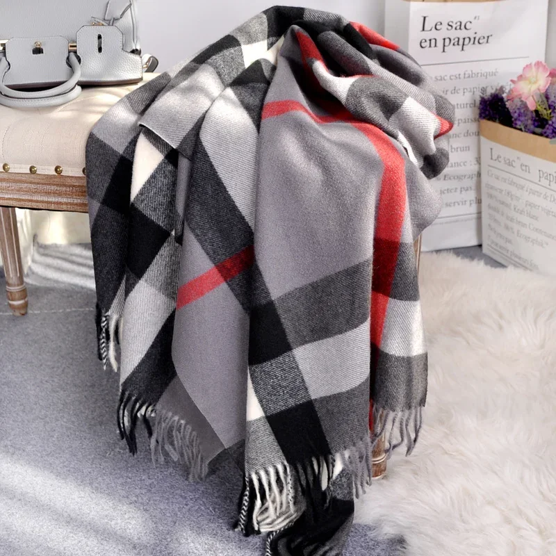 Bufanda de invierno de cachemira informal de moda sólida cálida de lujo para mujer, bufandas, Foulard, Bufandas para Hombre
