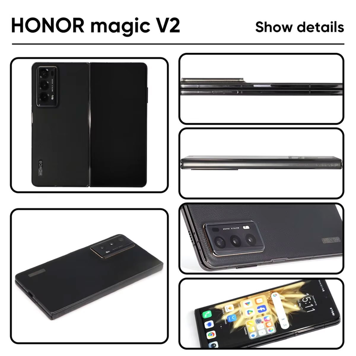Versión Global Honor Magic V2 Smartphone plegable 7,92 "OLED 120Hz Snapdragon 8 Gen 2 66W Super Charge 5000mAh 50MP cámaras traseras