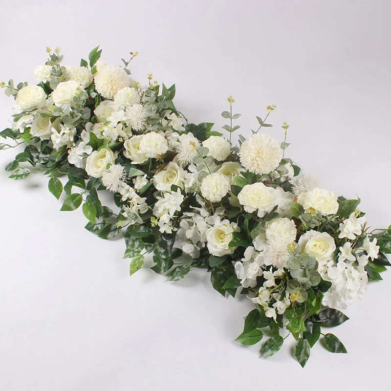 50/100 centimetri FAI DA TE Fiore di Nozze Decorazione Della Parete Disposizione Forniture di Seta Peonie Rosa Artificiale Floreale Fila Decor Wed Arco sfondo