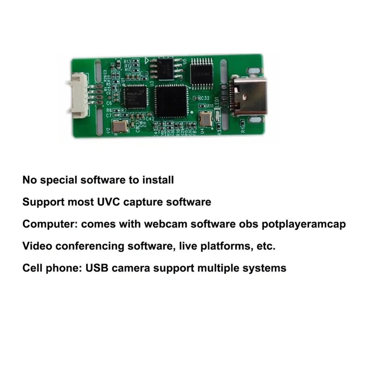 Модуль сцепления от AHD до USB Аналоговый сигнал к цифровой USB-камер Модуль AHD-Type-C Бесплатный диск UVC для Android (A)-AB01