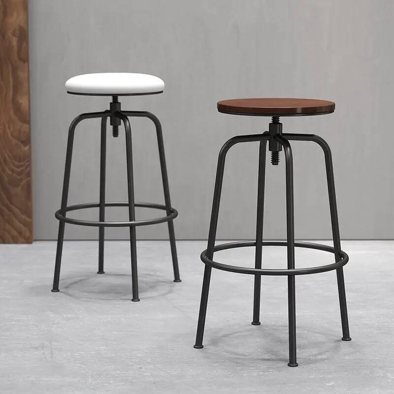 Nordic Bar Stool Chair Can Be Raised and Lowered Rotating High Stool Bar Chairs Light Luxury Home Iron Leisure Island Chairs