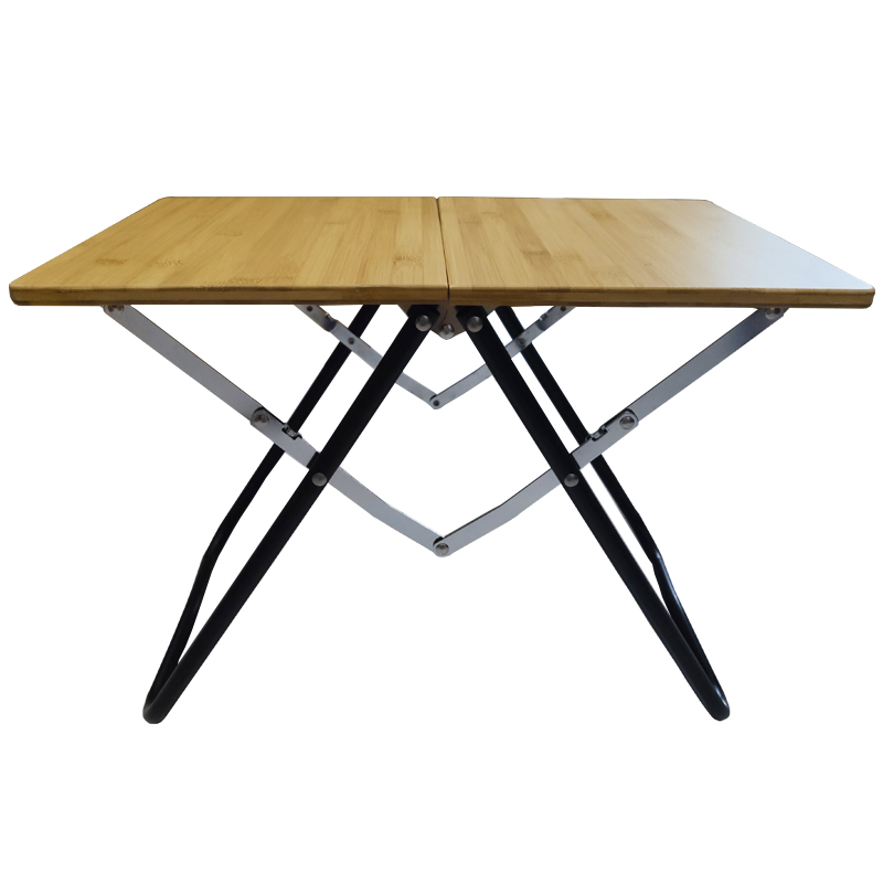 Mesa plegable de bambú para exteriores, escritorio plegable portátil ligero de aleación de aluminio, mesa de Picnic para acampar al aire libre