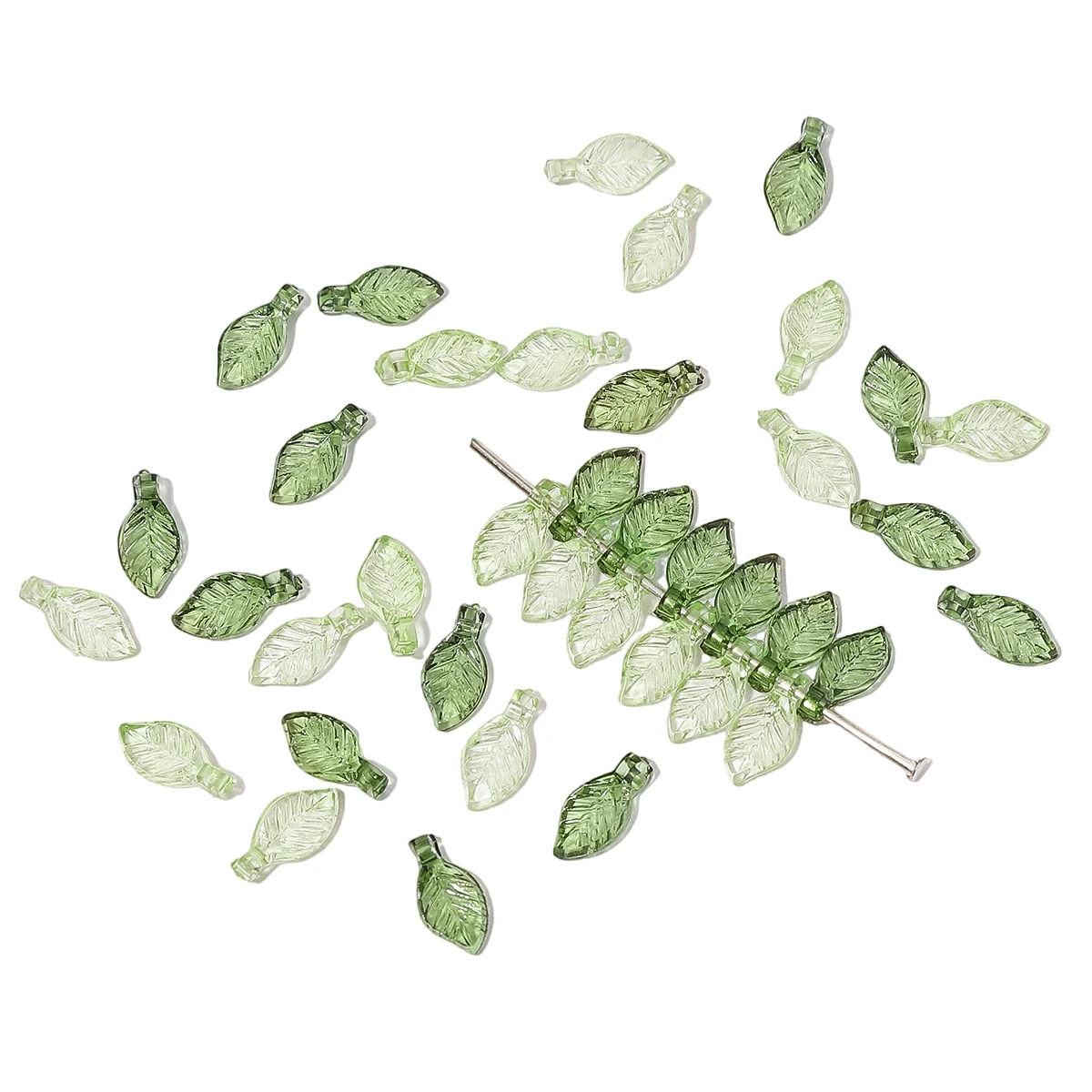 10/50Pcs อะคริลิค MINI Tree Leaf ลูกปัดที่ไม่ซ้ํากันลูกปัดทําด้วยมือ DIY เครื่องประดับต่างหูสร้อยคออุปกรณ์เสริมวัสดุ
