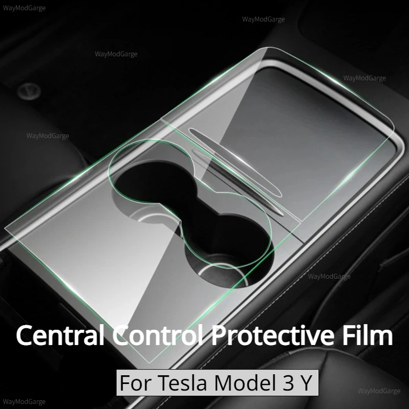 Película protectora de Control Central para Tesla Model 3 Y, Panel de consola Central, pegatina antiarañazos, película de TPU, accesorios para coche 2021-2024