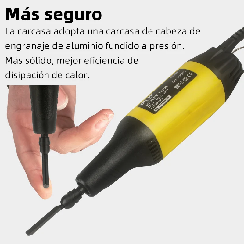 Cincel eléctrico de 220V para carpintería, herramienta de cuchillo para tallado de raíces, escultura de carpintero, cincel potente para tallado de madera
