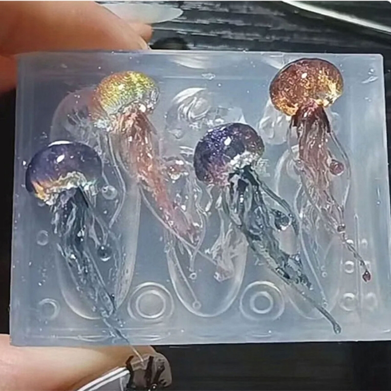 Moldes criativos de arte de água-viva, molde conta-gotas de silicone, moldes de decoração, moldes exclusivos para manicure, material de silicone