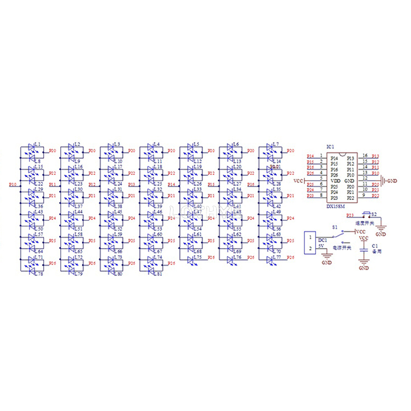 DIY Electronic Kit LED Thumb Flowing Light Production Kit Light-emitting Diode Fun Welding Microcontroller Soldering Practice