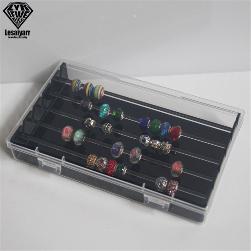 Acrylic Pandora Box Charm Beads Bracelet Ring Holder Jewellery Organizer JewelryTray Diy Finding Display Stand Storage Case Rack