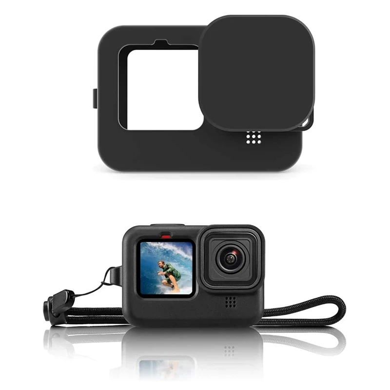 GoPro Hero 13/12/11/10用交換用サイドドアバッテリーカバーシリコンケース（ブラックアクションカメラアクセサリー）