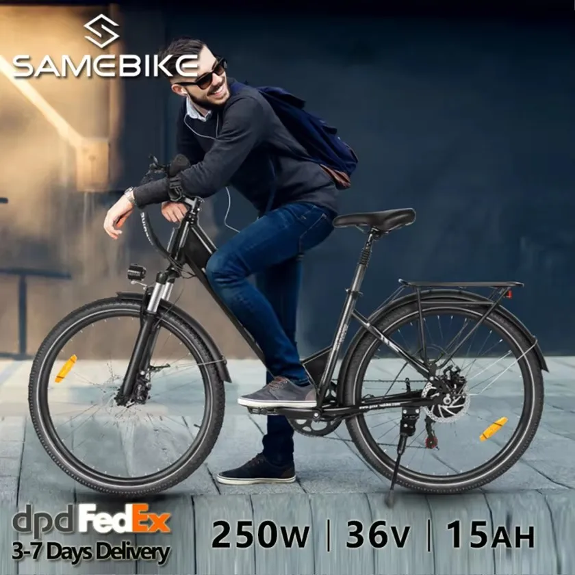 Rower elektryczny Samebike RS-A01Pro-T 26 cali dla dorosłych, rower górski, 500W, 36V, akumulator litowy 15Ah, miejski e-bike