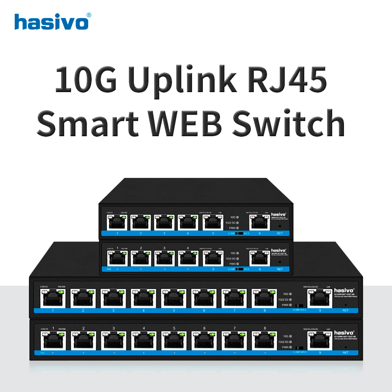 4 or 8 Port Web Managed 2.5Gps PoE Or None PoE Switch +2*10Gps RJ45 Uplink