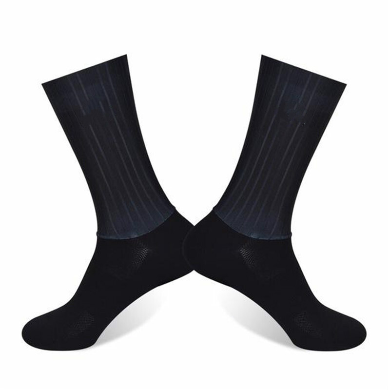 Calcetines Aero antideslizantes de silicona para verano, Calcetines blancos para Ciclismo, Calcetines deportivos para correr, Calcetines para Ciclismo