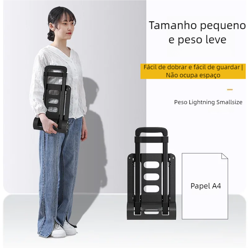 Pequenos carrinhos de mão dobráveis domésticos Reboque portátil de manuseio de cargas Carrinho de bagagem de compras Ferramentas de manuseio de materiais