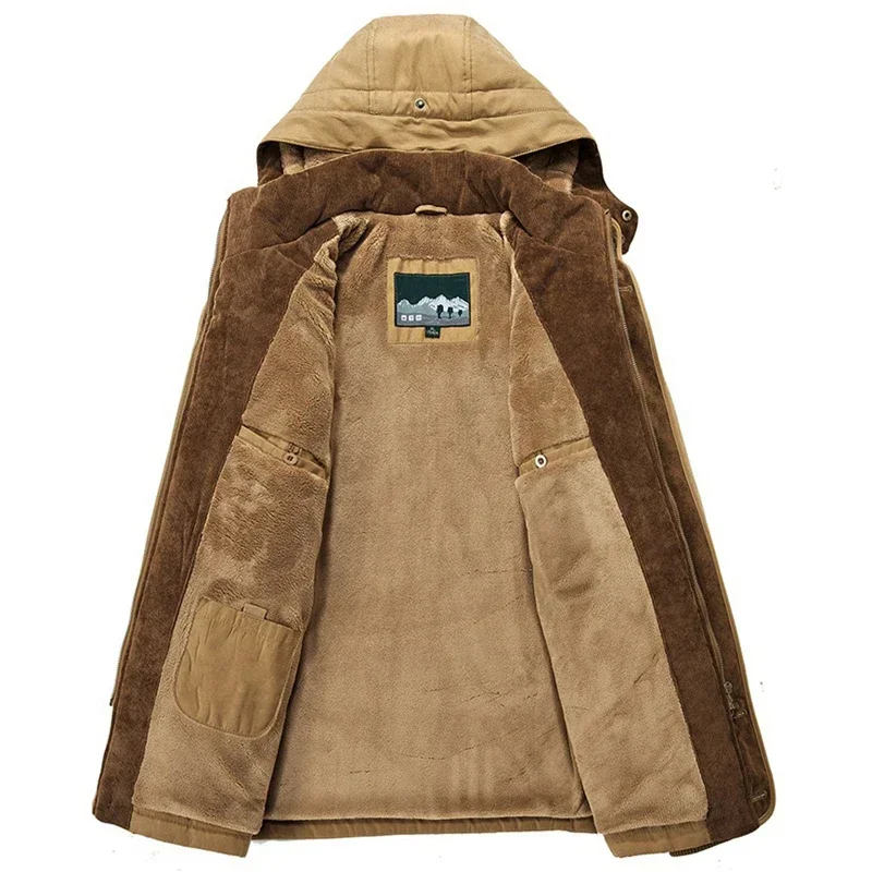 Parkas militares tácticas casuales con capucha para hombres, chaquetas gruesas cálidas de lana a prueba de viento, abrigos de otoño e invierno, nueva moda
