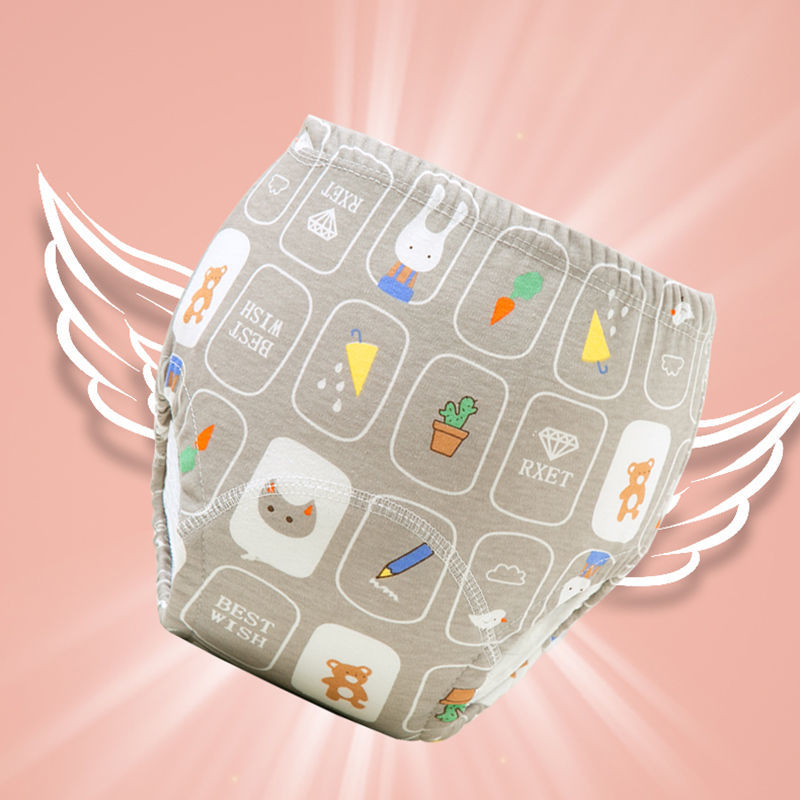 นํากลับมาใช้ใหม่ Elinfant นิเวศวิทยาผ้าอ้อมเด็กการฝึกอบรมกางเกงกันน้ําล้างทําความสะอาดได้ผ้าฝ้ายความสะอาดการเรียนรู้กางเกงผ้าระบายอากาศ