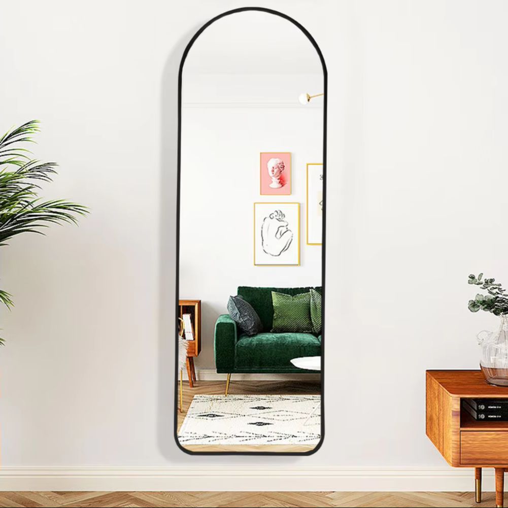 Black/Gold Arch Full Length Wall Mirror