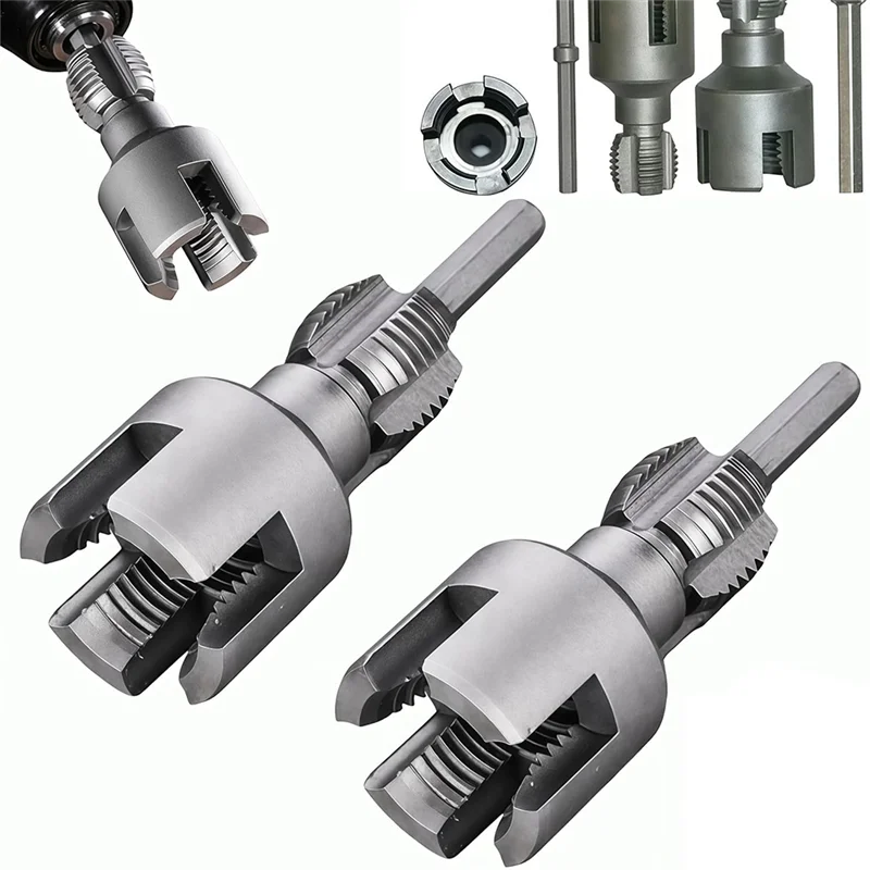 Alat Pengulir Pipa Internal & Eksternal Terintegrasi, Kit Pengulir Pipa Pvc Kompatibel Bor Listrik-Ritel